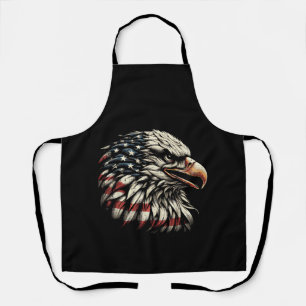 Bald Eagle Head American Flag USA Patriotic Men Wo Apron
