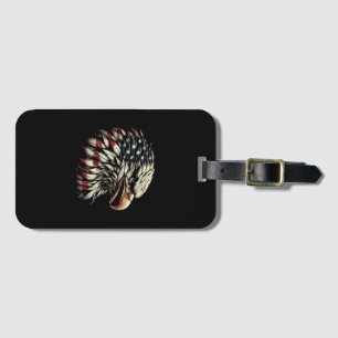 Bald Eagle Head American Flag USA Patriotic Men Wo Luggage Tag