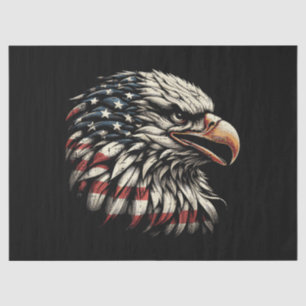 Bald Eagle Head American Flag USA Patriotic Men Wo Tissue Paper