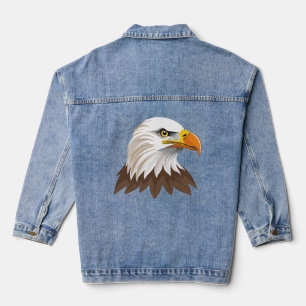 Bald eagle head denim jacket