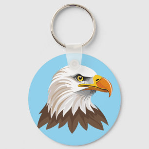 Bald eagle head key ring