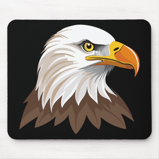Bald eagle head mouse pad (Front)