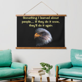 Bald Eagle head with a American flag on his face Hanging Tapestry