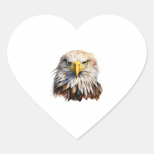 Bald Eagle Heart Sticker (Front)