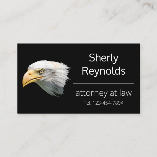 Bald Eagle impressive customisable Business Card (Front)