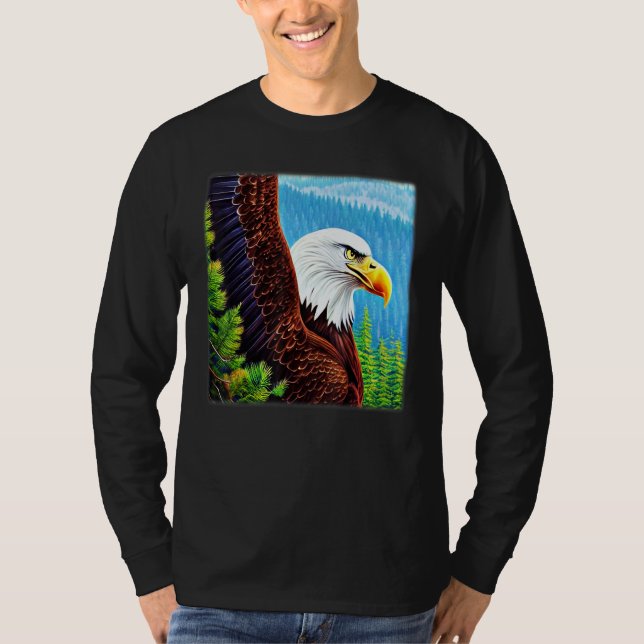 Bald Eagle imprint american bird animal graphic mo T-Shirt (Front)