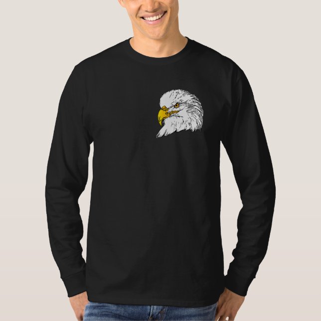 Bald Eagle imprint american bird animal head motif T-Shirt (Front)