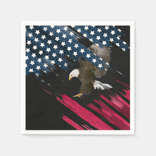 Bald Eagle in American Flag Abstract Napkin