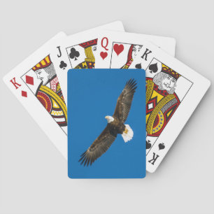 Bald Eagle In Clear Blue Sky Playing Cards