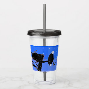 Bald Eagle in Winter  - Original Wildlife Art Acrylic Tumbler