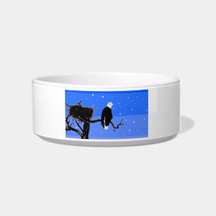 Bald Eagle in Winter - Original Wildlife Art Bowl