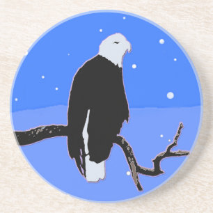 Bald Eagle in Winter - Original Wildlife Art Coaster