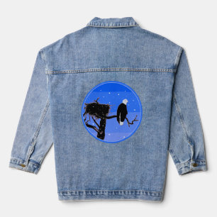 Bald Eagle in Winter - Original Wildlife Art Denim Jacket