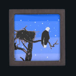 Bald Eagle in Winter  - Original Wildlife Art Gift Box<br><div class="desc">Bald Eagle in Winter portrait, original painting. We specialise in cute and funny original art. Buy this for yourself or as a great gift for your Bald Eagle in Winter loving friends. Be creative - click on CUSTOMIZE to add/remove/change text, resize the picture, change colours or anything else the customisation...</div>