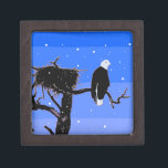 Bald Eagle in Winter  - Original Wildlife Art Gift Box<br><div class="desc">Bald Eagle in Winter portrait, original painting. We specialise in cute and funny original art. Buy this for yourself or as a great gift for your Bald Eagle in Winter loving friends. Be creative - click on CUSTOMIZE to add/remove/change text, resize the picture, change colours or anything else the customisation...</div>