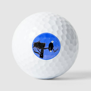 Bald Eagle in Winter - Original Wildlife Art Golf Balls