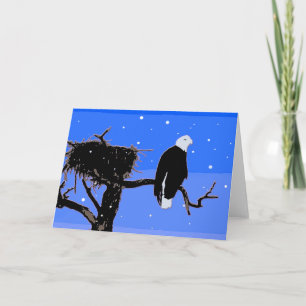 Bald Eagle in Winter  - Original Wildlife Art Holiday Card
