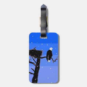 Bald Eagle in Winter  - Original Wildlife Art Luggage Tag