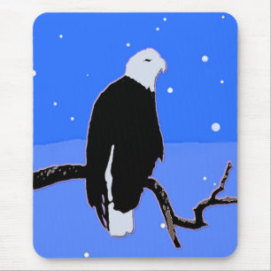 Bald Eagle in Winter - Original Wildlife Art Mouse Pad