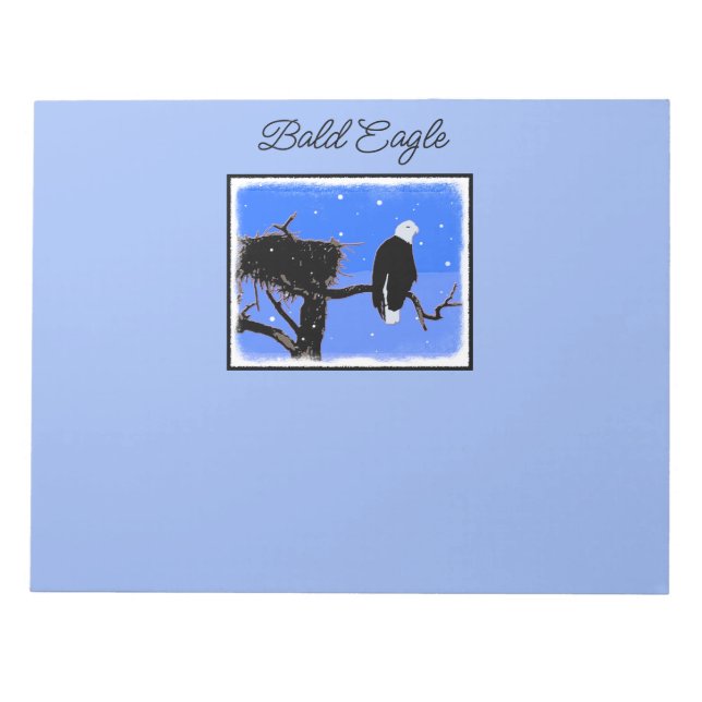 Bald Eagle in Winter  - Original Wildlife Art Notepad (Front)