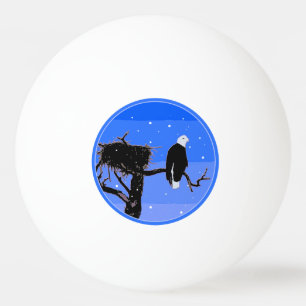 Bald Eagle in Winter - Original Wildlife Art Ping Pong Ball