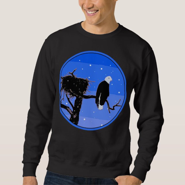 Bald Eagle in Winter  - Original Wildlife Art Sweatshirt (Front)