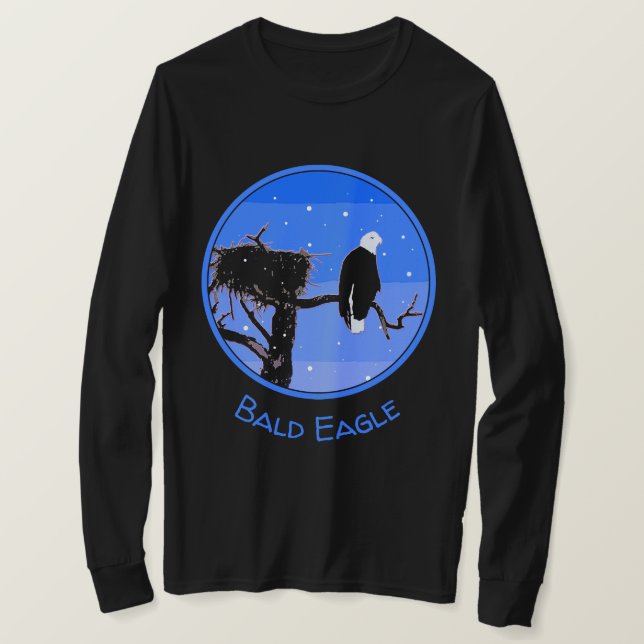Bald Eagle in Winter  - Original Wildlife Art T-Shirt (Design Front)