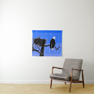 Bald Eagle in Winter  - Original Wildlife Art Tapestry