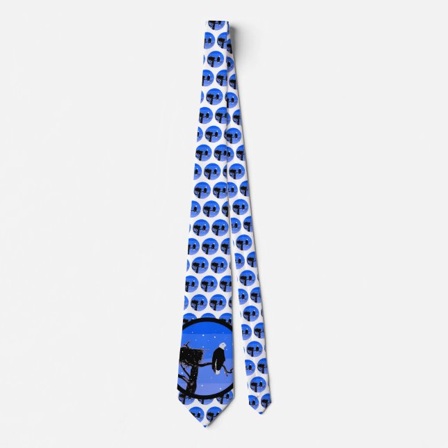 Bald Eagle in Winter  - Original Wildlife Art Tie (Front)