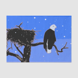 Bald Eagle in Winter  - Original Wildlife Art Tissue Paper