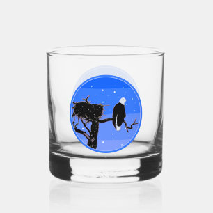 Bald Eagle in Winter - Original Wildlife Art Whiskey Glass