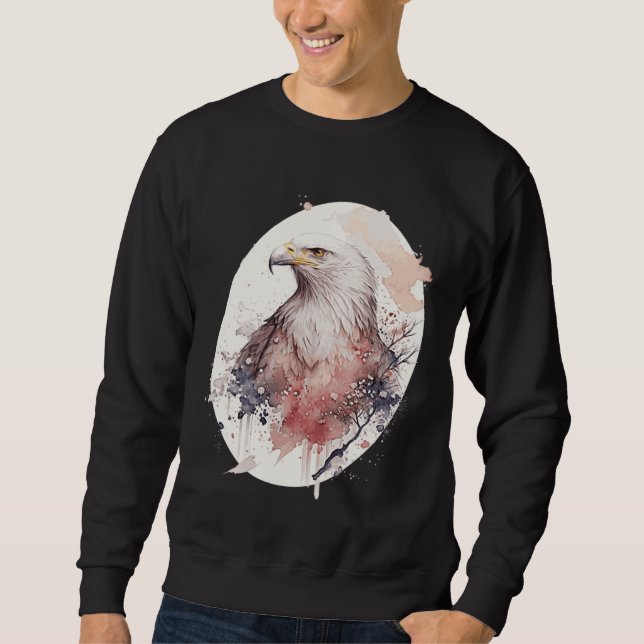 Bald Eagle Japanese Cherry Blossom Sakura Wildlife Sweatshirt (Front)