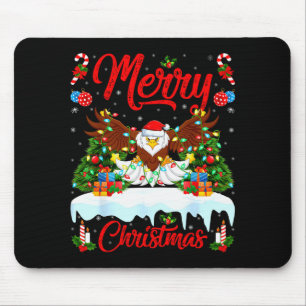 Bald Eagle Lover Xmas Lighting Santa Bald Eagle Ch Mouse Pad