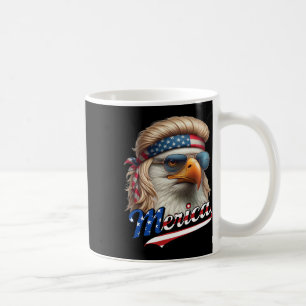 Bald Eagle Merica 4th July Eagle Blonde Mullet Fun Coffee Mug