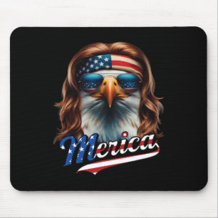 Bald Eagle Merica 4th July Eagle Mullet Funny Man Mouse Pad