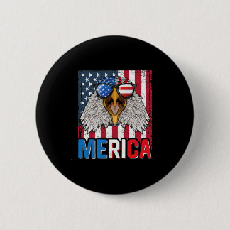 Bald Eagle Merica 4th of July 6 Cm Round Badge