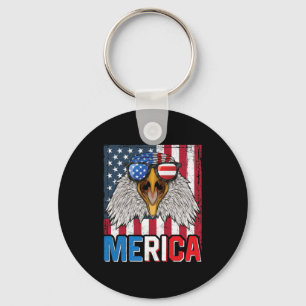 Bald Eagle Merica 4th of July Key Ring