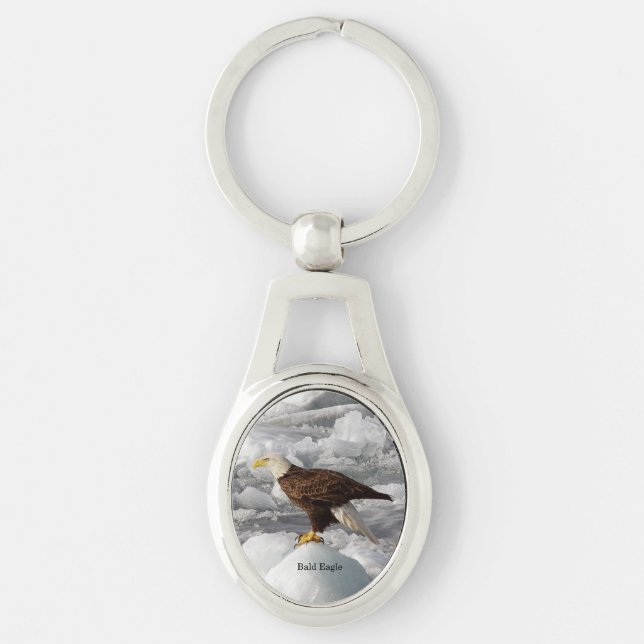 Bald Eagle metal key chain (Front)