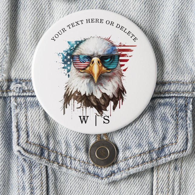 Bald Eagle modern & unique USA national symbol 7.5 Cm Round Badge (Creator Uploaded)