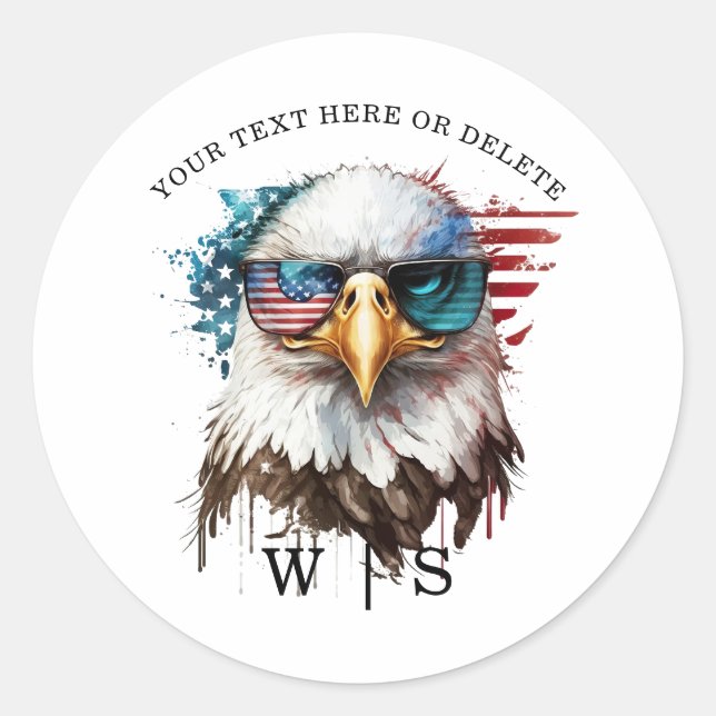 Bald Eagle modern & unique USA national symbol Classic Round Sticker (Front)
