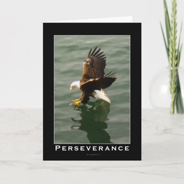 Bald Eagle Motivational Gift Holiday Card (Front)