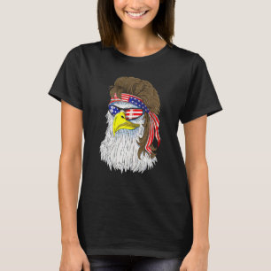 Bald Eagle Mullet 4th Of July Men Boys American Us T-Shirt