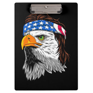 Bald Eagle Mullet USA Clipboard