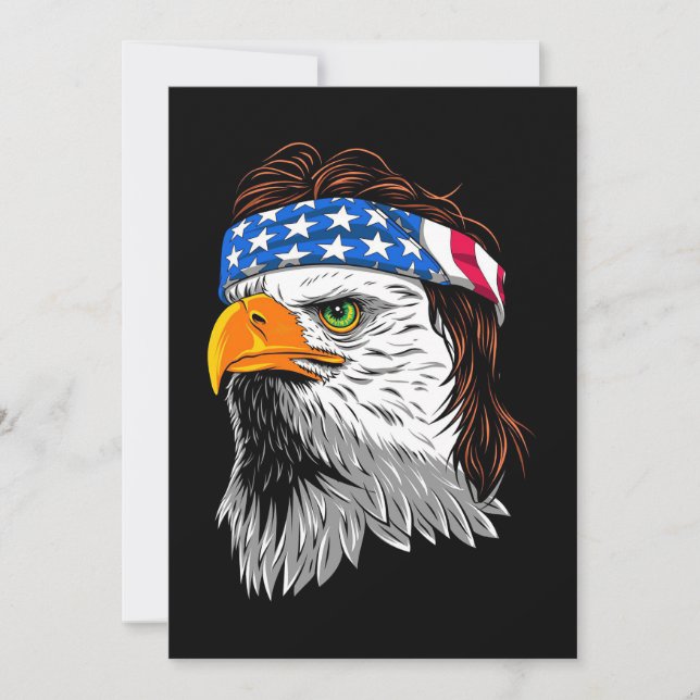 Bald Eagle Mullet USA Holiday Card (Front)