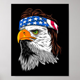 Bald Eagle Mullet USA Poster