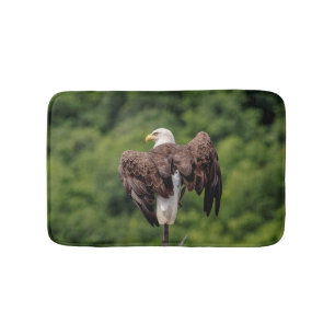 Bald Eagle on a branch Bath Mat