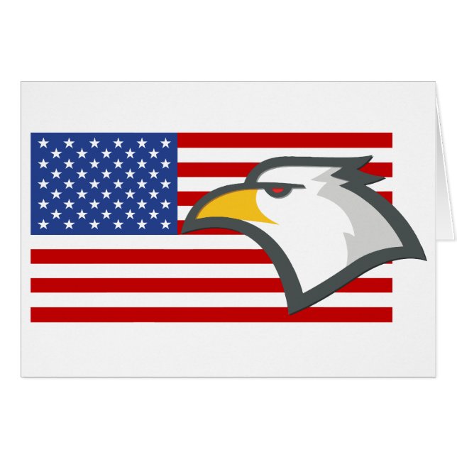 Bald Eagle on American Flag (Front Horizontal)