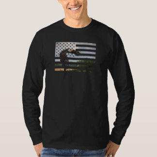 Bald Eagle on American Flag USA Wildlife T-Shirt