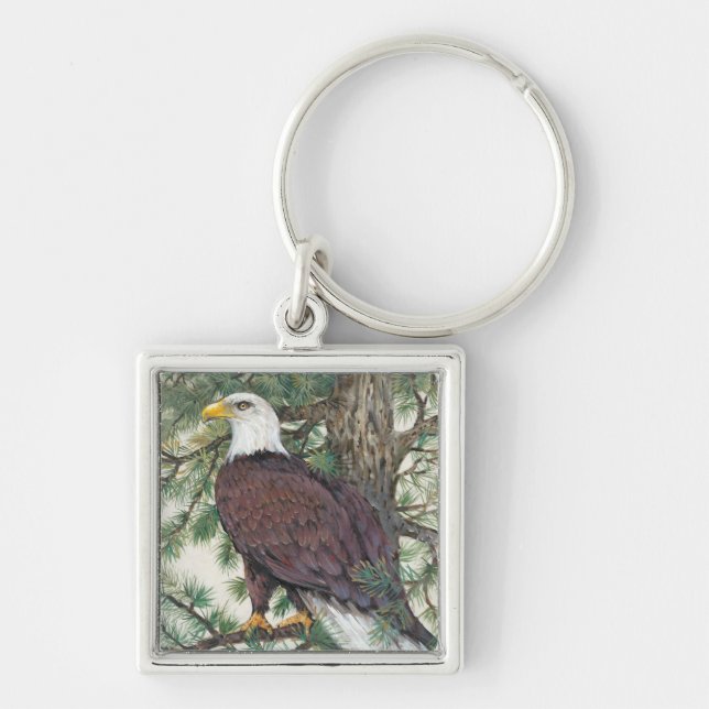 Bald Eagle on Branch Key Ring (Front)