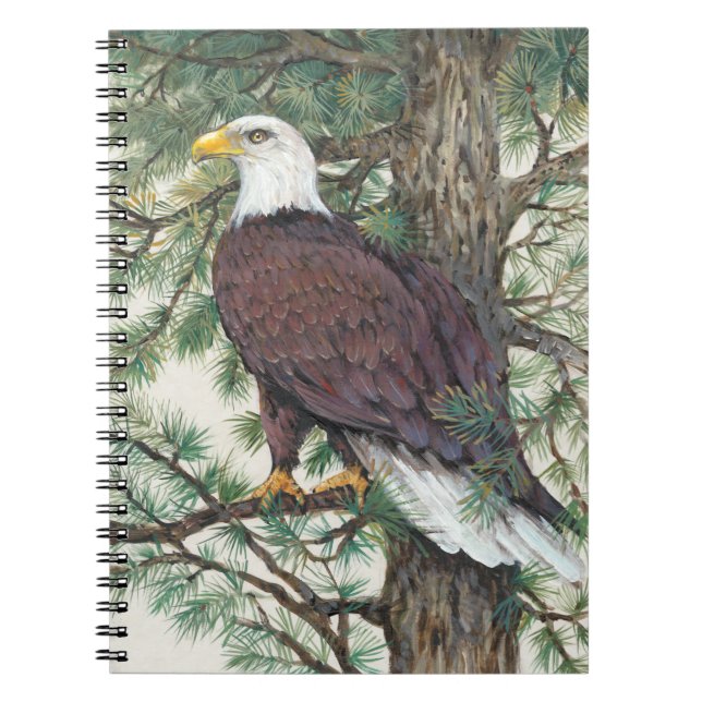 Bald Eagle on Branch Spiral Notebook (Front)